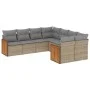 Juego de sofás de jardín con cojines beige 8 pzas ratán PE by , Garden sets - Ref: Foro24-3260638, Price: 549,47 €, Discount: %