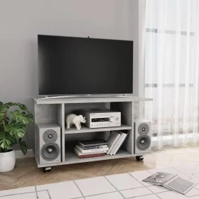 Concrete gray plywood TV cabinet with wheels 80x40x40 cm by vidaXL, TV Furniture - Ref: Foro24-800193, Price: 49,26 €, Discou...