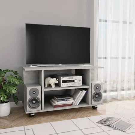 Concrete gray plywood TV cabinet with wheels 80x40x40 cm by vidaXL, TV Furniture - Ref: Foro24-800193, Price: 48,74 €, Discou...