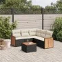 Set de sofás de jardín 6 piezas y cojines ratán sintético negro de , Conjuntos de jardín - Ref: Foro24-3260047, Precio: 372,7...