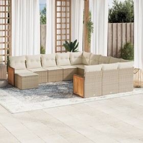 Set de sofás de jardín 12 pzas y cojines ratán sintético marrón by , Garden sets - Ref: Foro24-3260665, Price: 853,11 €, Disc...