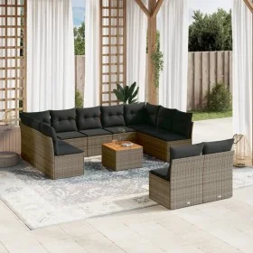Gartensofagarnitur 12-teilig mit grauen Polstern aus synthetischem Rattan. von , Gartensets - Ref: Foro24-3223890, Preis: 638...