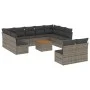 Set de sofás de jardín 12 pzas con cojines ratán sintético gris by , Garden sets - Ref: Foro24-3223890, Price: 634,72 €, Disc...