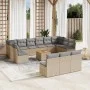 Set sofás de jardín 14 pzas con cojines ratán sintético beige de , Conjuntos de jardín - Ref: Foro24-3223903, Precio: 854,45 ...