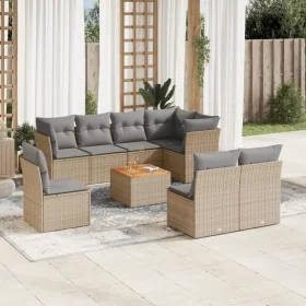 Set de sofás de jardín 9 pzas con cojines ratán sintético beige by , Garden sets - Ref: Foro24-3223742, Price: 547,10 €, Disc...