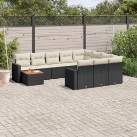 Set de sofás de jardín 11 pzas y cojines ratán sintético negro by , Modular outdoor sofas - Ref: Foro24-3224306, Price: 628,3...