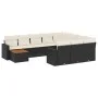 Set de sofás de jardín 11 pzas y cojines ratán sintético negro by , Modular outdoor sofas - Ref: Foro24-3224306, Price: 628,3...