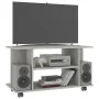 Concrete gray plywood TV cabinet with wheels 80x40x40 cm by vidaXL, TV Furniture - Ref: Foro24-800193, Price: 48,74 €, Discou...