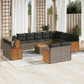 Set sofás de jardín con cojines 13 piezas ratán sintético gris de , Conjuntos de jardín - Ref: Foro24-3260604, Precio: 916,82...
