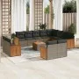 Set sofás de jardín con cojines 13 piezas ratán sintético gris by , Garden sets - Ref: Foro24-3260604, Price: 916,82 €, Disco...