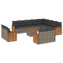 Set sofás de jardín con cojines 13 piezas ratán sintético gris by , Garden sets - Ref: Foro24-3260604, Price: 869,69 €, Disco...