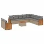 Gartensofa-Set 11-teilig mit beigen Polstern aus synthetischem Rattan von , Gartensets - Ref: Foro24-3260204, Preis: 733,20 €...