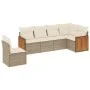 Juego de sofás jardín con cojines 6 pzas ratán sintético beige by , Garden sets - Ref: Foro24-3260098, Price: 448,75 €, Disco...