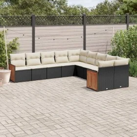 Set de sofás de jardín 10 pzas cojines ratán sintético negro by , Garden sets - Ref: Foro24-3260432, Price: 599,07 €, Discoun...