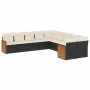 Gartensofa-Set, 10-teilig, mit schwarzen Kissen und synthetischem Rattan. von , Gartensets - Ref: Foro24-3260432, Preis: 596,...