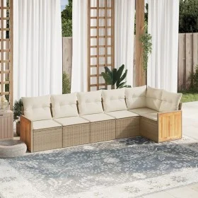 Juego de sofás jardín con cojines 6 pzas ratán sintético beige by , Garden sets - Ref: Foro24-3260070, Price: 448,75 €, Disco...