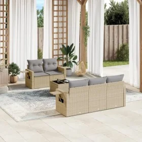 Garden sofa set with 6-piece synthetic rattan beige cushions by , Garden sets - Ref: Foro24-3252236, Price: 466,27 €, Discoun...