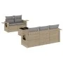 Garden sofa set with 6-piece synthetic rattan beige cushions by , Garden sets - Ref: Foro24-3252236, Price: 466,27 €, Discoun...