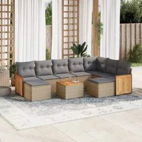 Gartensofa-Set mit 10-teiligen beigen Kissen aus synthetischem Rattan. von , Gartensets - Ref: Foro24-3260631, Preis: 613,60 ...