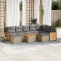 Gartensofa-Set mit 10-teiligen beigen Kissen aus synthetischem Rattan. von , Gartensets - Ref: Foro24-3260631, Preis: 613,60 ...