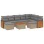 Gartensofa-Set mit 10-teiligen beigen Kissen aus synthetischem Rattan. von , Gartensets - Ref: Foro24-3260631, Preis: 613,60 ...