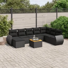 Set de sofás de jardín 8 piezas y cojines ratán sintético negro by , Garden sets - Ref: Foro24-3257469, Price: 539,26 €, Disc...