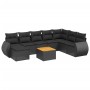 Set de sofás de jardín 8 piezas y cojines ratán sintético negro by , Garden sets - Ref: Foro24-3257469, Price: 561,56 €, Disc...