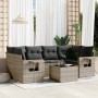 Set de sofás de jardín 7 piezas con cojines ratán PE gris by , Garden sets - Ref: Foro24-3252257, Price: 463,74 €, Discount: %