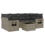 Set de sofás de jardín 7 piezas con cojines ratán PE gris by , Garden sets - Ref: Foro24-3252257, Price: 463,74 €, Discount: %