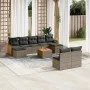 Set de sofás de jardín 10 pzas con cojines ratán sintético gris by , Garden sets - Ref: Foro24-3260464, Price: 572,22 €, Disc...