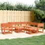 Juego de muebles jardín 8 pzas madera maciza pino marrón cera de , Conjuntos de jardín - Ref: Foro24-3216942, Precio: 739,18 ...