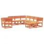 Juego de muebles jardín 8 pzas madera maciza pino marrón cera de , Conjuntos de jardín - Ref: Foro24-3216942, Precio: 739,18 ...