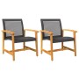 Gartenstühle 2 Stück aus Akazienholz und schwarzem Kunststoff-Rattan von , Modulare Sofas für den Außenbereich - Ref: Foro24-...