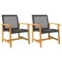 Sillas de jardín 2 uds madera de acacia y ratán sintético negro de , Sofás modulares de exterior - Ref: Foro24-367595, Precio...