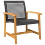 Sillas de jardín 2 uds madera de acacia y ratán sintético negro by , Modular outdoor sofas - Ref: Foro24-367595, Price: 97,25...