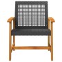 Sillas de jardín 2 uds madera de acacia y ratán sintético negro by , Modular outdoor sofas - Ref: Foro24-367595, Price: 97,25...