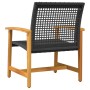 Sillas de jardín 2 uds madera de acacia y ratán sintético negro by , Modular outdoor sofas - Ref: Foro24-367595, Price: 97,25...