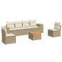 Gartensofagarnitur 7-teilig mit Kissen aus synthetischem Rattan in Beige. von , Gartensets - Ref: Foro24-3257724, Preis: 498,...