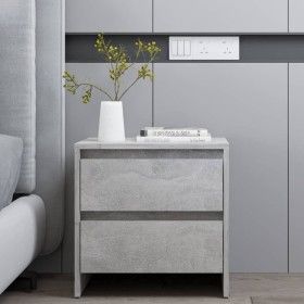 Concrete gray engineered wood bedside table 45x34.5x44.5 cm by vidaXL, Nightstands - Ref: Foro24-809853, Price: 46,69 €, Disc...