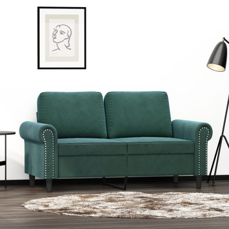 2-Sitzer-Sofa aus dunkelgrünem Samt 120 cm von , Sofas - Ref: Foro24-359521, Preis: 265,95 €, Rabatt: %