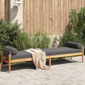 Garden bench with synthetic rattan cushion in gray acacia wood by , garden benches - Ref: Foro24-366300, Price: 205,81 €, Dis...