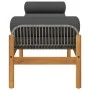 Garden bench with synthetic rattan cushion in gray acacia wood by , garden benches - Ref: Foro24-366300, Price: 203,35 €, Dis...