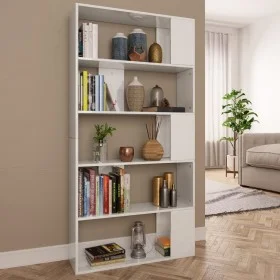 Glänzend weißes Regal/Raumteiler 80x24x159 cm von vidaXL, Bücherregale und Regale - Ref: Foro24-800105, Preis: 66,36 €, Rabat...