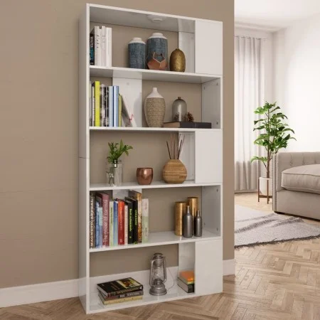 Glänzend weißes Regal/Raumteiler 80x24x159 cm von vidaXL, Bücherregale und Regale - Ref: Foro24-800105, Preis: 66,36 €, Rabat...