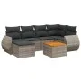 7-piece garden sofa set with gray PE rattan cushions by , Garden sets - Ref: Foro24-3257439, Price: 435,55 €, Discount: %