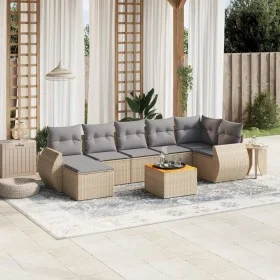Garden sofa set with beige cushions, 8 pieces, PE rattan. by , Garden sets - Ref: Foro24-3257445, Price: 503,54 €, Discount: %