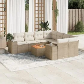 9-teiliges Gartensofa-Set mit beigen synthetischen Rattankissen von , Gartensets - Ref: Foro24-3257703, Preis: 659,67 €, Raba...