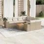 9-teiliges Gartensofa-Set mit beigen synthetischen Rattankissen von , Gartensets - Ref: Foro24-3257703, Preis: 659,67 €, Raba...