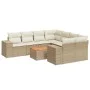 9-teiliges Gartensofa-Set mit beigen synthetischen Rattankissen von , Gartensets - Ref: Foro24-3257703, Preis: 659,67 €, Raba...