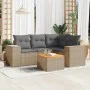 Gartensofa-Set mit Kissen, 5-teilig, beiges synthetisches Rattan von , Gartensets - Ref: Foro24-3257760, Preis: 376,39 €, Rab...